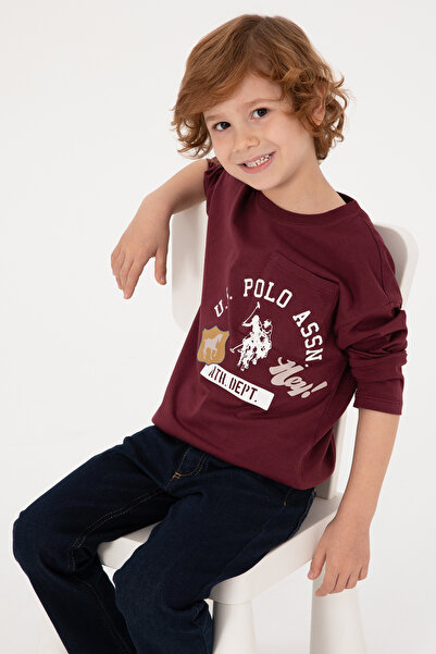 U.S. Polo Assn. Erkek Çocuk Bordo Bisiklet Yaka Süprem Sweatshirt 50316489-VR177