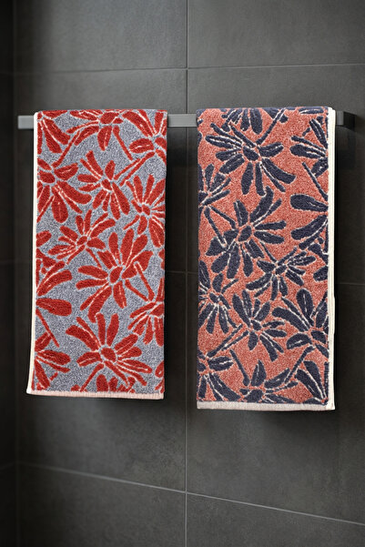 Class 100% Combed Cotton 50x100 Yarn Dyed Set of 2 Flower V2