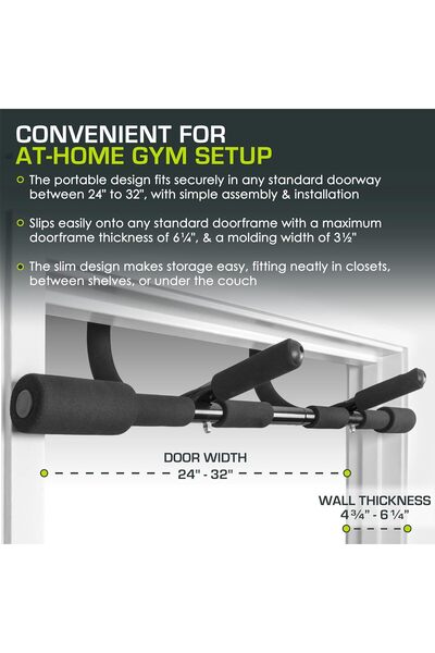 EliteEco Multi Grip Lite Pull Up Chin Up Bar Heavy Duty Doorway Upper Body Workout Bar for Home Gyms