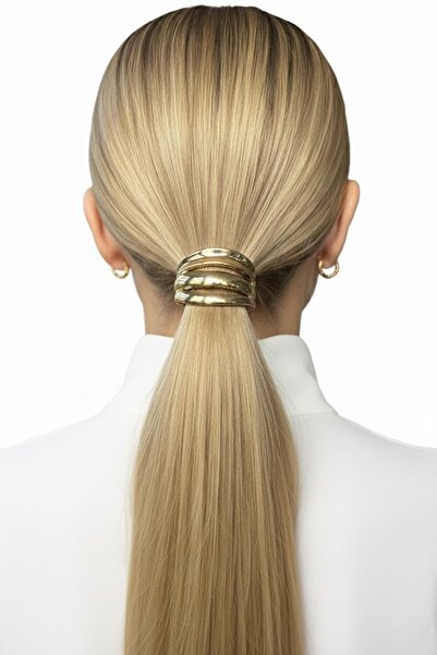 CAŞ DEKORASYON Metalna gumena kopča sa detaljima u zlatnoj boji