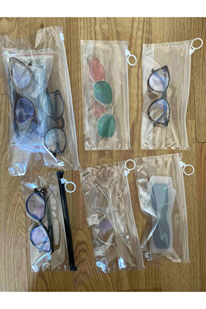 Kraftpack HALKA İLAVELİ KÖRÜKLÜ ŞEFFAF KİLİTLİ ÇANTA,GÖZLÜK KABI -5 ADET