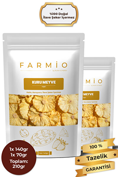 FARMİO Sugar-Free Dried Pineapple – 210Gr – Natural and Without Additives