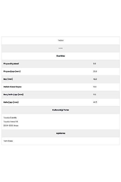 Form Metal ترس بادئ الحركة 74964 كورولا 10 قنوات 9 أسنان