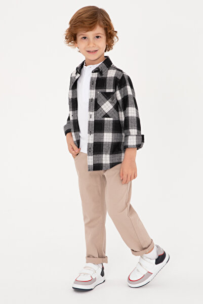 U.S. Polo Assn. Erkek Çocuk Siyah Uzun Kollu Gömlek 50316669-VR046