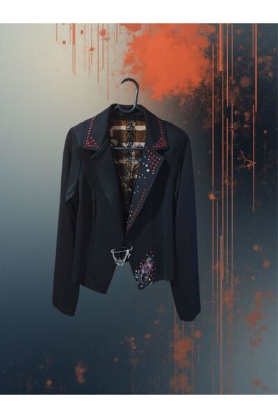 TİWO DİJİTAL YENİYIL ÖZEL TASARIM EL BOYAMASI TASARIM CEKET