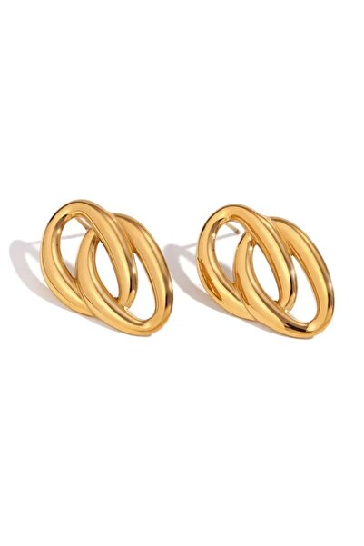 Generic Gold interlocking hoop earrings