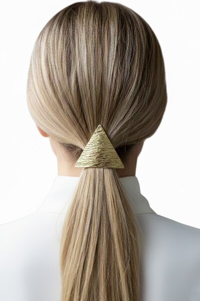 CAŞ DEKORASYON Zlatna boja, trokutasti metalni detalj, gumena kopča