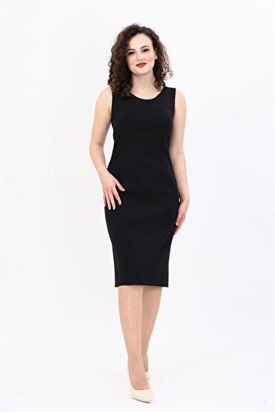 ÖNDER ÖZSOY Kokteyl Kolsuz Elbise -Siyah