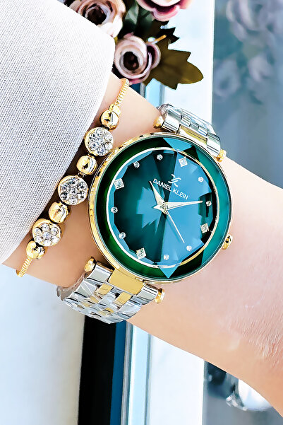 Daniel Klein Orijinal Kadın Kol Saati 3 Atm Su Geçirmez Gold Gumus Renk Çelik Kordon Bileklik DKBY2019C2