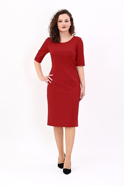 ÖNDER ÖZSOY Kokteyl Kısa Kol Elbise-Kırmızı