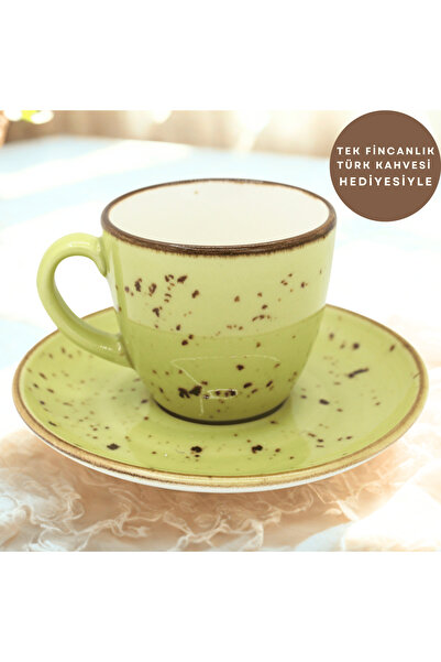 Tulü Porselen Tulu Porselen Reactive 6 Kişilik Porselen Türk Kahvesi Fincan T...
