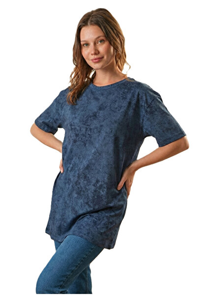 LİVE SPORT Tunica oversize pentru femei, spalată cu acid, cu model batik