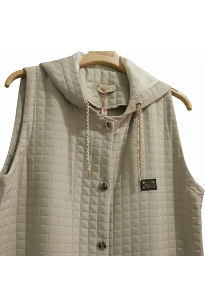 HESNA Thin Quilted Hooded Vest