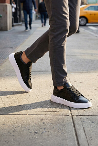 sauron Black and White Men's Daily Casual Shoes Orthopedic Sole A318