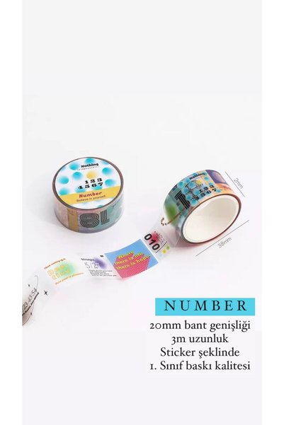 Padme studio Washitape Sticker / 3-Pack Warning—Notice—Number (15Mmx3M—15Mmx3M—20Mmx3M)