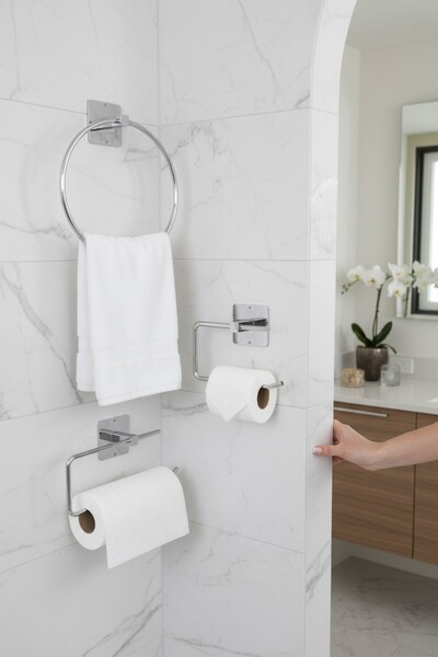 ALSİ HOME Yapışkanlı Gümüş Rulo Havluluk, Wc Kağıtlık Ve Çember Havluluk - 3'...