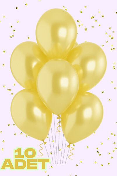 Baloncu Nene 10 قطع من بالونات الاحتفال باللون الأصفر المعدني اللامع لتزيين و...