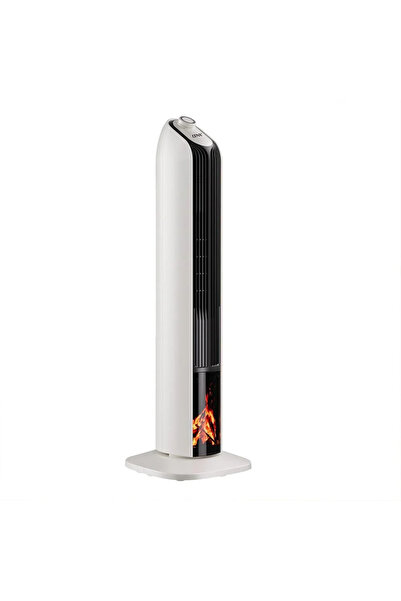 Denx مدفأة عمودية DX2634 مع لهب ثلاثي الأبعاد، 2000 واط، و3 مستويات حرارة