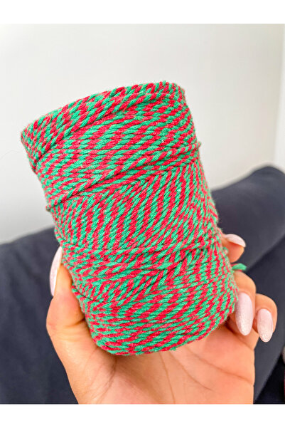 Hayal.kirtasiyesi حبل التعبئة والتغليف 100 متر حبل تسمية ألوان عيد الميلاد با...