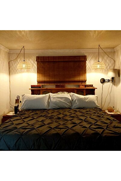 fulina Handwoven Bamboo Basket Lamp Shade, Modern Farmhouse Small Chandelier for Bedroom, Living Room,Foyer