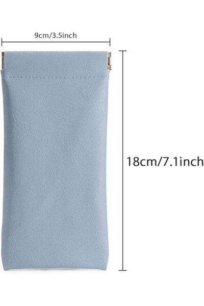 fulina 3 Pack Leather Glasses Cases PU Soft Sunglasses Pouch Squeeze Top Portable Glasses Cases