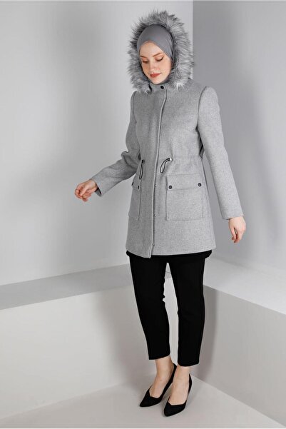 Alvina Hooded Fur Coat 90353