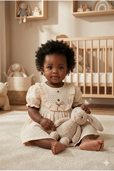 Mini Baray "فستان بناتي صيفي منسوج - قطن 100%"