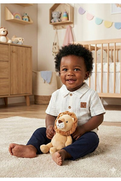 Mini Baray "Çizgili Gömlekli ve Pantolon Erkek Yazlık Müslin Takım "