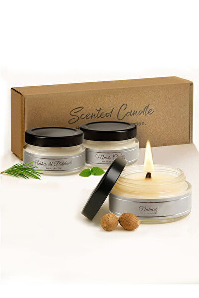 Generic مجموعة هدايا مكونة من 3 قطع من الشموع المعطرة من شمع الصويا، لتخفيف التوتر في المنزل والمنتجع الصحي واليوغا