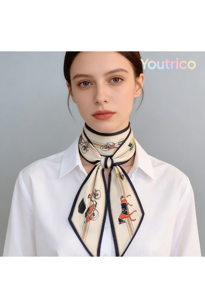 Youtrico Patterned silk scarf,Double Sided Headband&neckerchief,Autumn&winter...