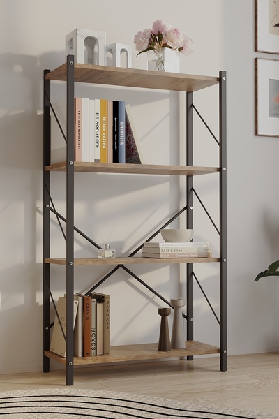 Tedarikcenter Metal Mutfak Rafı Malzeme Dolabı 4 Raflı Mikrodalga Fırın Rafı ...