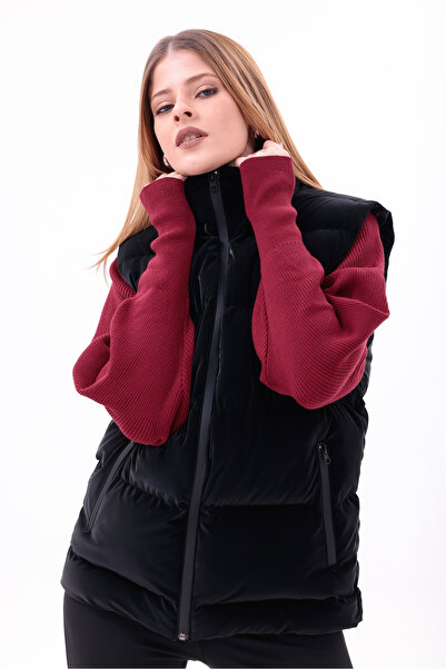 Royalside Жіночий чорний надувний жилет з тканини Nova