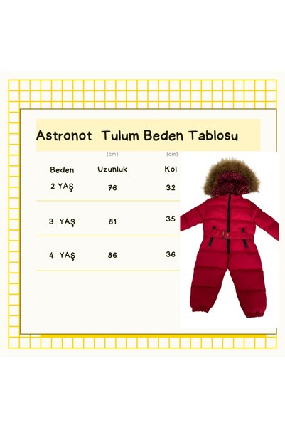 HÇ Hülya Çelik KİDSWEAR 2018 Çocuk Astronot Kayak Tulumu