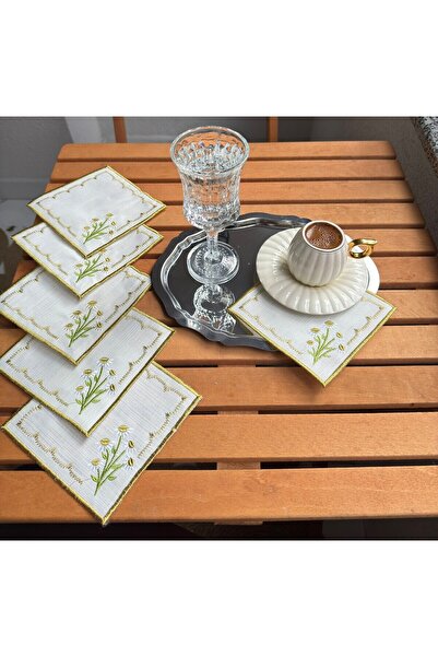 VeraLüx Home 6 Adet Keten Kokteyl Ve Sunum Peçetesi ÖZEL LEKE TUTMAZ KUMAŞ