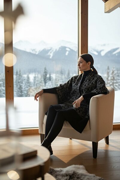 Onur Παντζό - Πλεκτά από υφαντό ύφασμα Τεσσάρτοπολιτιστικό Παντζό Χειμερινό ζεστό εξωτερικό ένδυμα Ποιοτικό κατάστημα μόδας