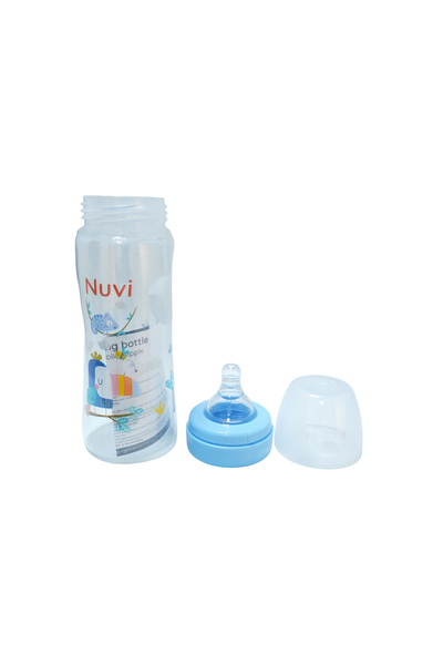 Nuvi Wide Neck Streamline Plastic Feeding Bottle For Infants, 330ml