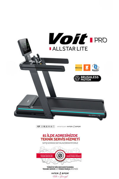 Voit PRO ALLSTAR LITE Brushless Motor, 3.0 HP, 130 KG TAŞIMA KAPASİTELİ KOŞU BANDI