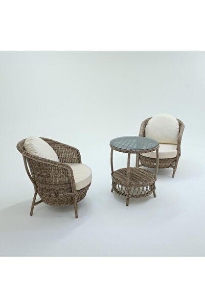 ReHome Conjunto Rattan Dedikodu Balkon Bahçe Takımı | 2+1 | Rehome