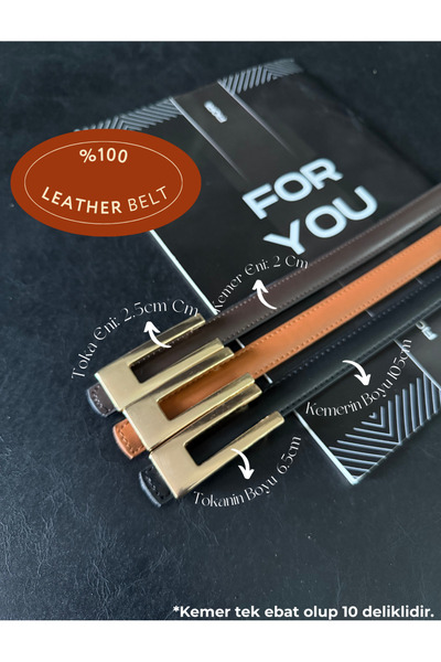 Fiori حزام نسائي رفيع بتصميم منحني من الجلد الأصلي مكون من 3 قطع، حزام للسترة، حزام للقميص