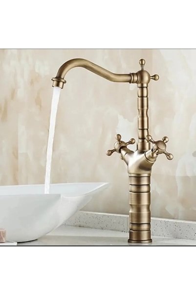 FLEKO Antique Gold Bowl Sink Mixer
