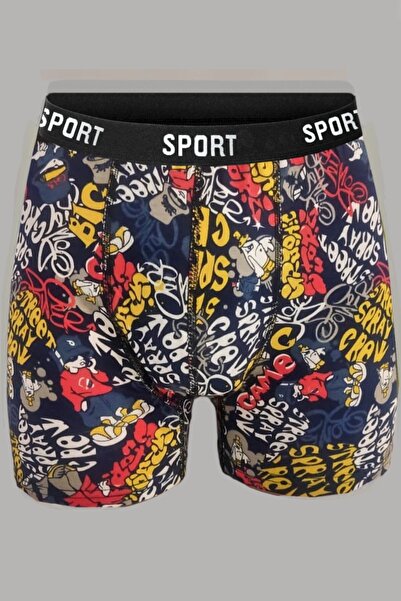 DeeAn Patterned Plain Mixed Men's 9-Pack Cotton Boxers