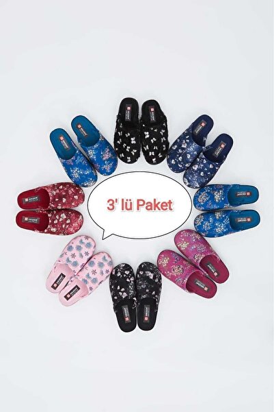 Moda Devrin 3 Pack Gz Zenne Winter House Slippers Dowry Bundle Set