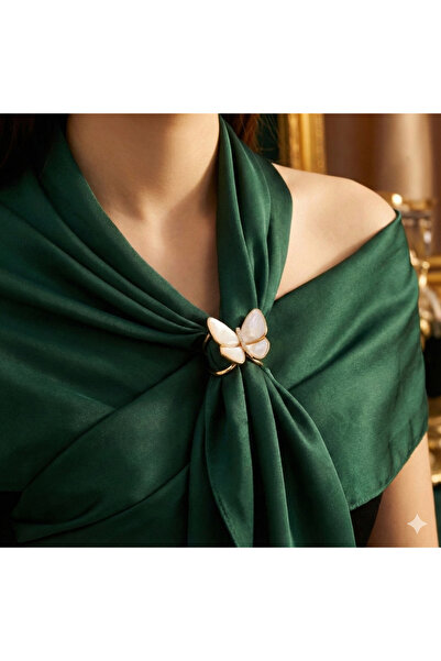 Bacoss Scarf-Fulle-Necklace Buckle with Stone Butterfly Design Large Size 2.8...