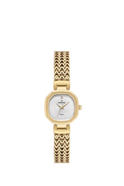 Essence ساعة يد نسائية D1223.130 بسوار معدني وهيكل معدني مقاوم للماء حتى 3 وحدات ضغط جوي بلون ذهبي