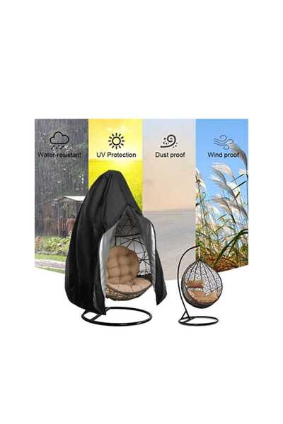 OEM Husă impermeabilă pentru scaun suspendat cu fermoar, 115x190cm, neagră, poliester