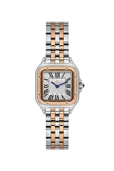 Essence ساعة ES6926FE.520 بأرقام رومانية ومينا مربعة وسوار فولاذي وهيكل فولاذ...