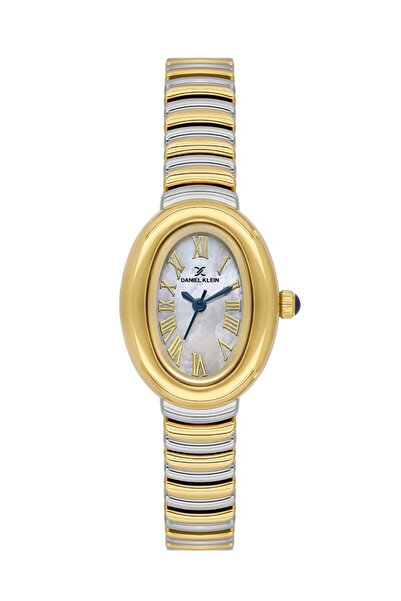 Daniel Klein DK.3.10056-3 Oval Kadran Metal Kordon Metal Kasa 3 ATM Suya Dayanıklı Metali-Altın Renk