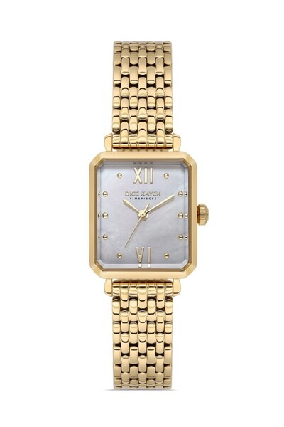 Dice Kayek Dk.1.Ag1416.04 Rectangular Case 3 Atm Water Resistant Gold Color Women's Wristwatch