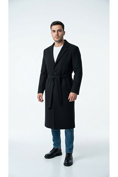 Plus Scorpion Ανδρικό μακρύ παλτό – Χειμερινό, με ζώνη, κομψό μοντέρνο σχέδιο
