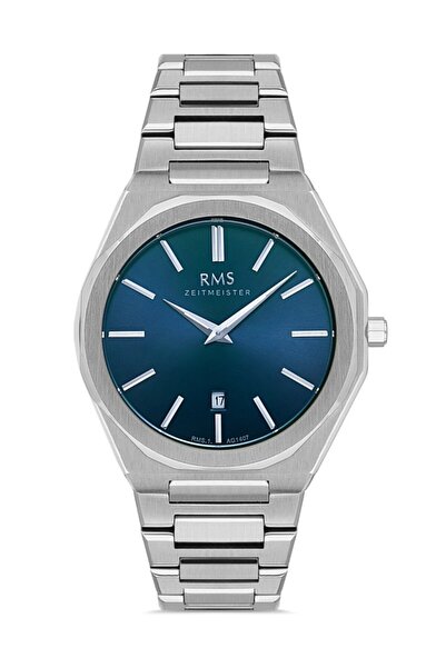 Grand Romanson Rms Zeitmeister RMS.1.AG1407.03 علبة فولاذية مع تقويم وسوار فولاذي مقاوم للماء حتى 5 ضغط جوي بلون معدني E